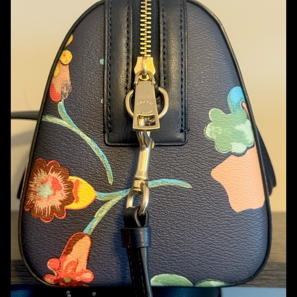 Coach Rowan Satchel Dreamy Land Floral Midnight Multi & Matching Wristlet EUC π - Picture 9 of 13